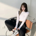 T-shirt Women Design Chest Type Crop Tops Aautumn New Skinny Long Sleeve nowadaysfashion