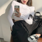T-shirt Women Design Chest Type Crop Tops Aautumn New Skinny Long Sleeve nowadaysfashion