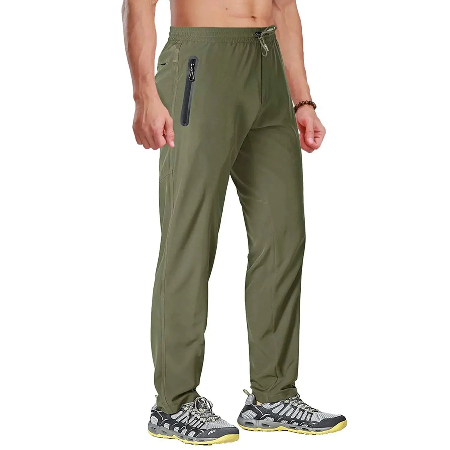 TACVASEN Outdoor Pants Men Quick Dry Straight Running Hiking Pants Elastic Lightweight Yoga Fitness Exercise Sweatpants Joggers TACVASEN Official Store