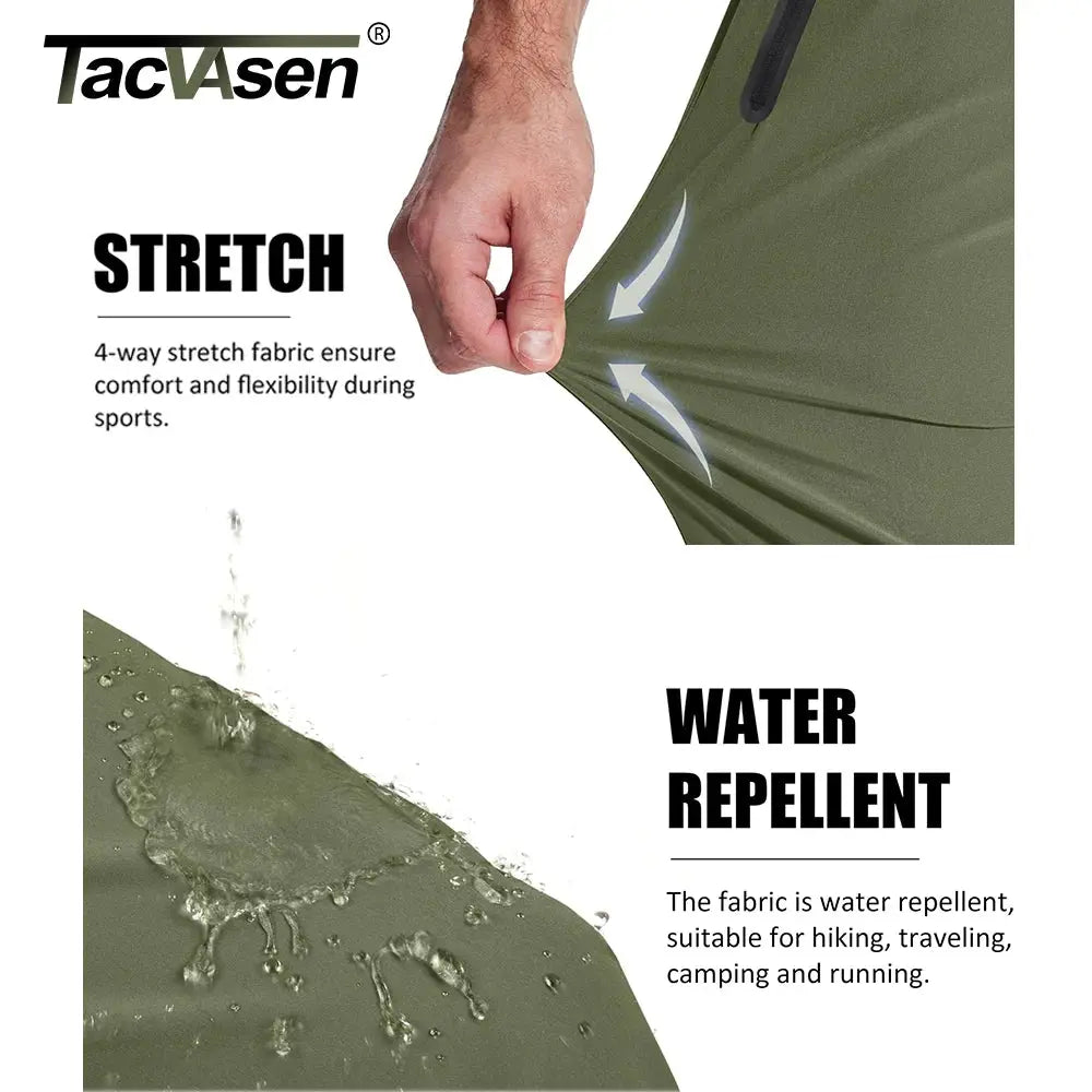 TACVASEN Outdoor Pants Men Quick Dry Straight Running Hiking Pants Elastic Lightweight Yoga Fitness Exercise Sweatpants Joggers TACVASEN Official Store
