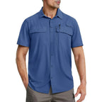 TACVASEN Quick Dry Short Sleeve Shirts Men's UPF 50+ Sun Protection Work Cargo Shirts Mesh Breathable Hiking Fishing Shirts Man TACVASEN Official Store