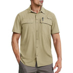 TACVASEN Quick Dry Short Sleeve Shirts Men's UPF 50+ Sun Protection Work Cargo Shirts Mesh Breathable Hiking Fishing Shirts Man TACVASEN Official Store