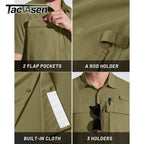 TACVASEN Quick Dry Short Sleeve Shirts Men's UPF 50+ Sun Protection Work Cargo Shirts Mesh Breathable Hiking Fishing Shirts Man TACVASEN Official Store