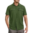TACVASEN Quick Dry Short Sleeve Shirts Men's UPF 50+ Sun Protection Work Cargo Shirts Mesh Breathable Hiking Fishing Shirts Man TACVASEN Official Store