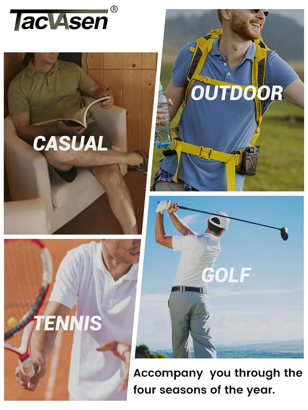 TACVASEN Summer Casual T-shirts Mens Short Sleeve Polo Shirts Button Down Work Shirts Quick Dry Tee Sports Fishing Golf Pullover TACVASEN Official Store
