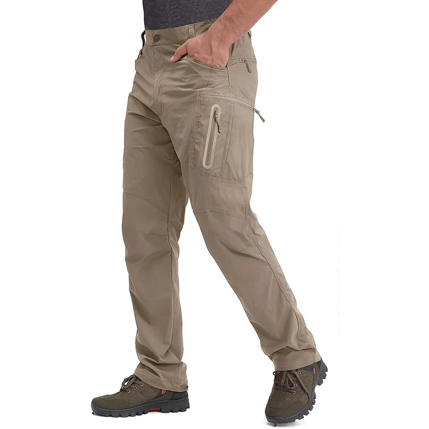 TACVASEN Summer Lightweight Trousers Mens Fishing Pants Outdoor Hiking Nylon Quick Dry Pockets Cargo Pants Casual Work Trousers TACVASEN Official Store