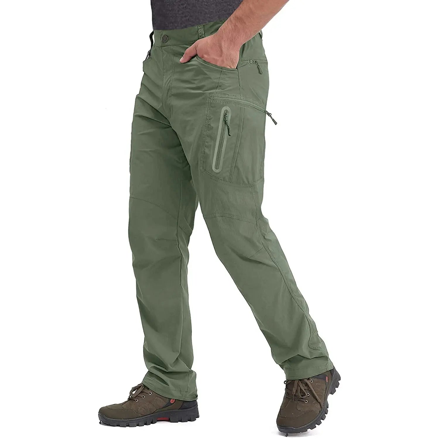 TACVASEN Summer Lightweight Trousers Mens Fishing Pants Outdoor Hiking Nylon Quick Dry Pockets Cargo Pants Casual Work Trousers TACVASEN Official Store