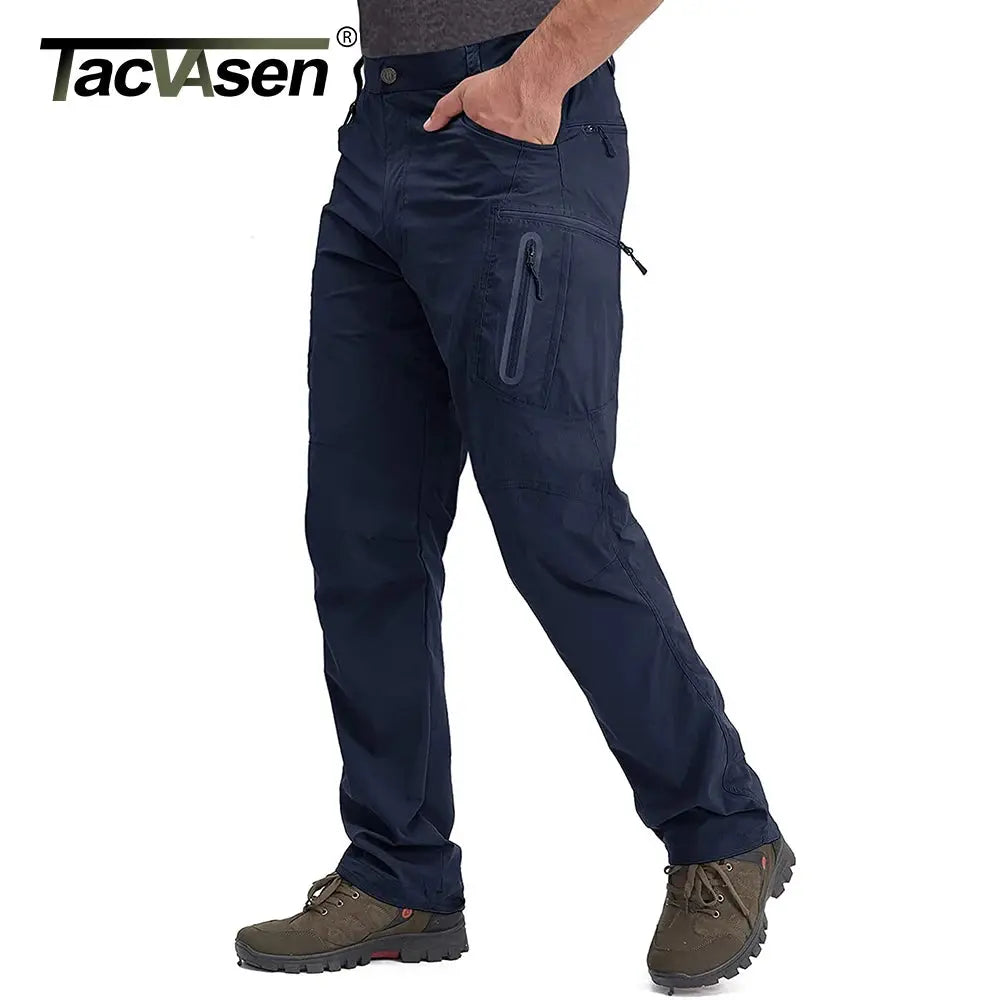 TACVASEN Summer Lightweight Trousers Mens Fishing Pants Outdoor Hiking Nylon Quick Dry Pockets Cargo Pants Casual Work Trousers TACVASEN Official Store