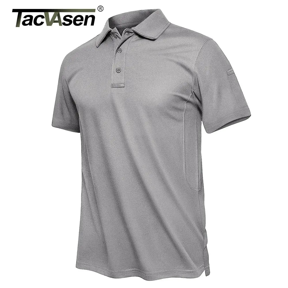 TACVASEN Summer Polo Tee Shirts Men's Short Sleeve Quick Dry T-shirt Breathable Work Shirt Fishing Hiking Golf Polos Top Man TACVASEN Official Store