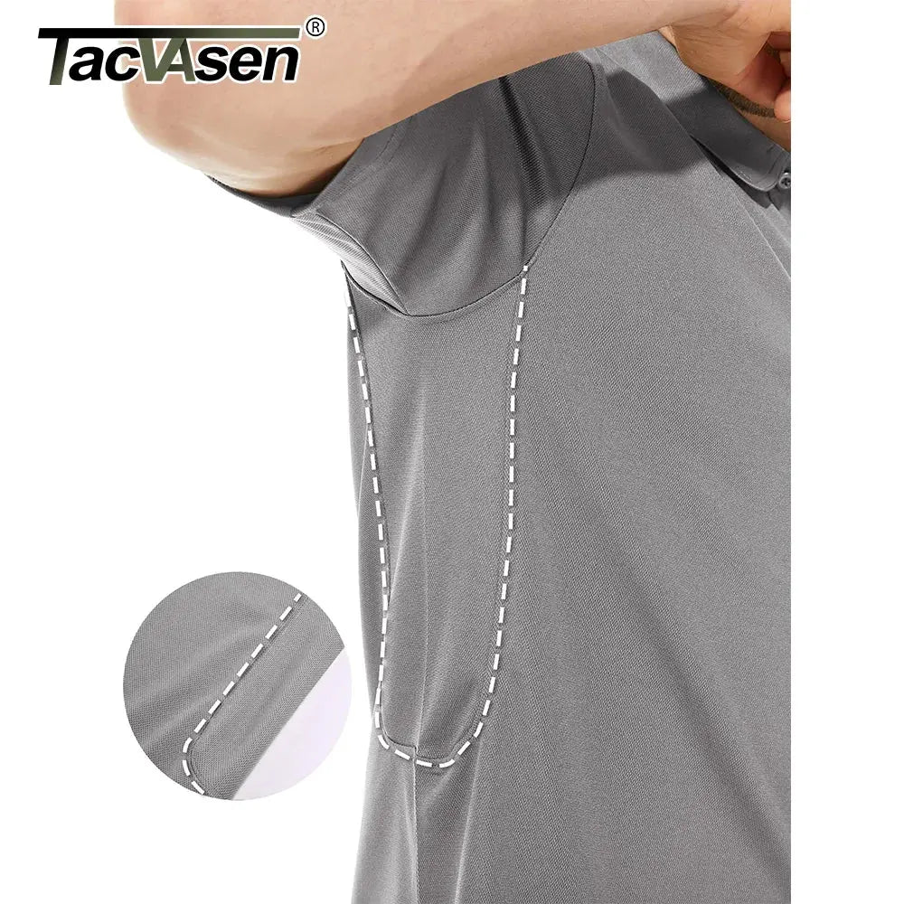 TACVASEN Summer Polo Tee Shirts Men's Short Sleeve Quick Dry T-shirt Breathable Work Shirt Fishing Hiking Golf Polos Top Man TACVASEN Official Store