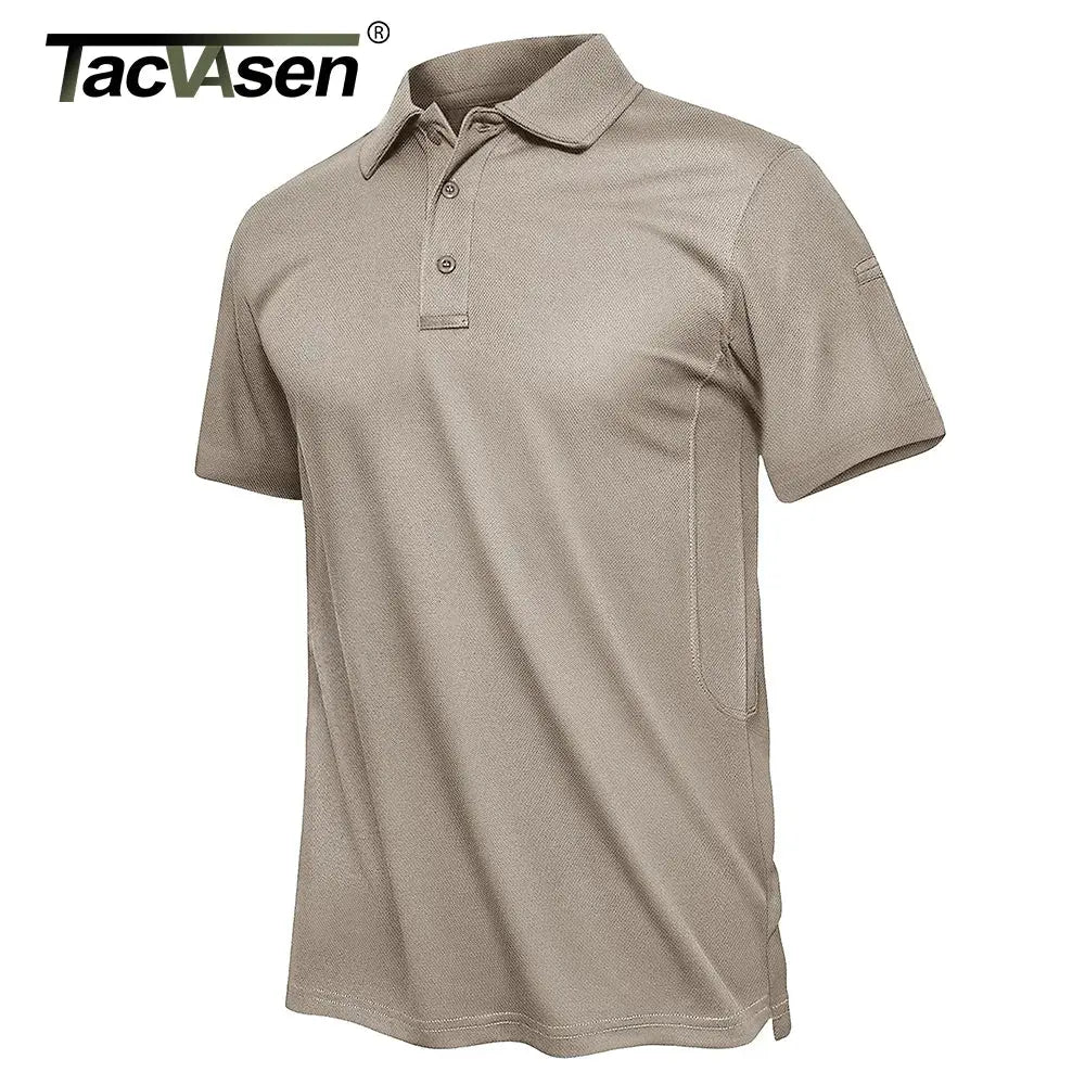 TACVASEN Summer Polo Tee Shirts Men's Short Sleeve Quick Dry T-shirt Breathable Work Shirt Fishing Hiking Golf Polos Top Man TACVASEN Official Store