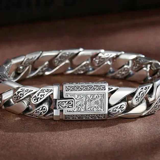 Tang grass pattern punk bare bracelet - Blade & Thread