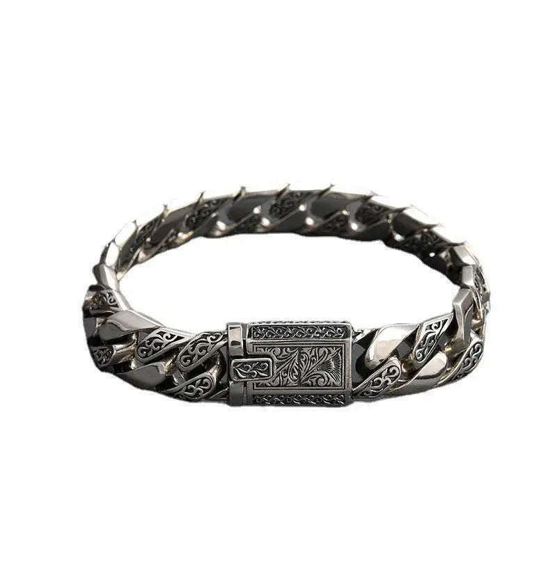 Tang grass pattern punk bare bracelet - Blade & Thread