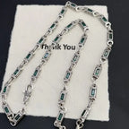 Tang pattern inlaid rectangular zircon necklace nowadaysfashion