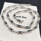 Tang pattern inlaid rectangular zircon necklace nowadaysfashion