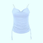 Tank Top V Neck Camisole Cami Drawstring Spaghetti Strap Top nowadaysfashion