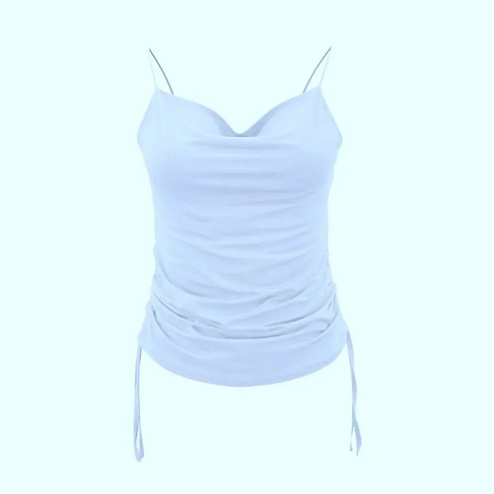 Tank Top V Neck Camisole Cami Drawstring Spaghetti Strap Top - Blade & Thread