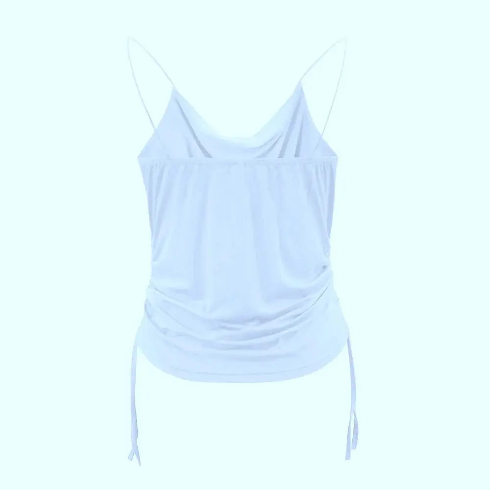 Tank Top V Neck Camisole Cami Drawstring Spaghetti Strap Top - Blade & Thread