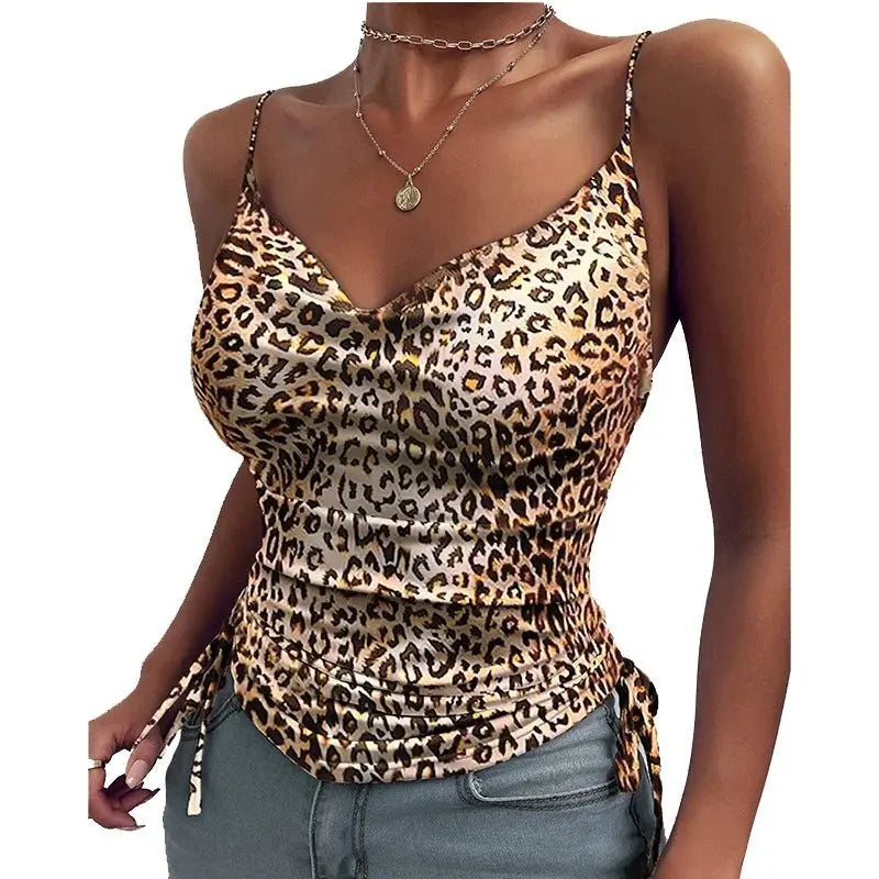 Tank Top V Neck Camisole Cami Drawstring Spaghetti Strap Top - Blade & Thread