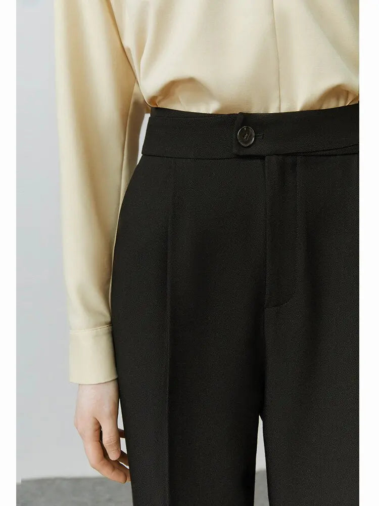 Tapered Nine-point Pant Women All-match Straight Loose Casual Female Suit Pants - Blade & Thread