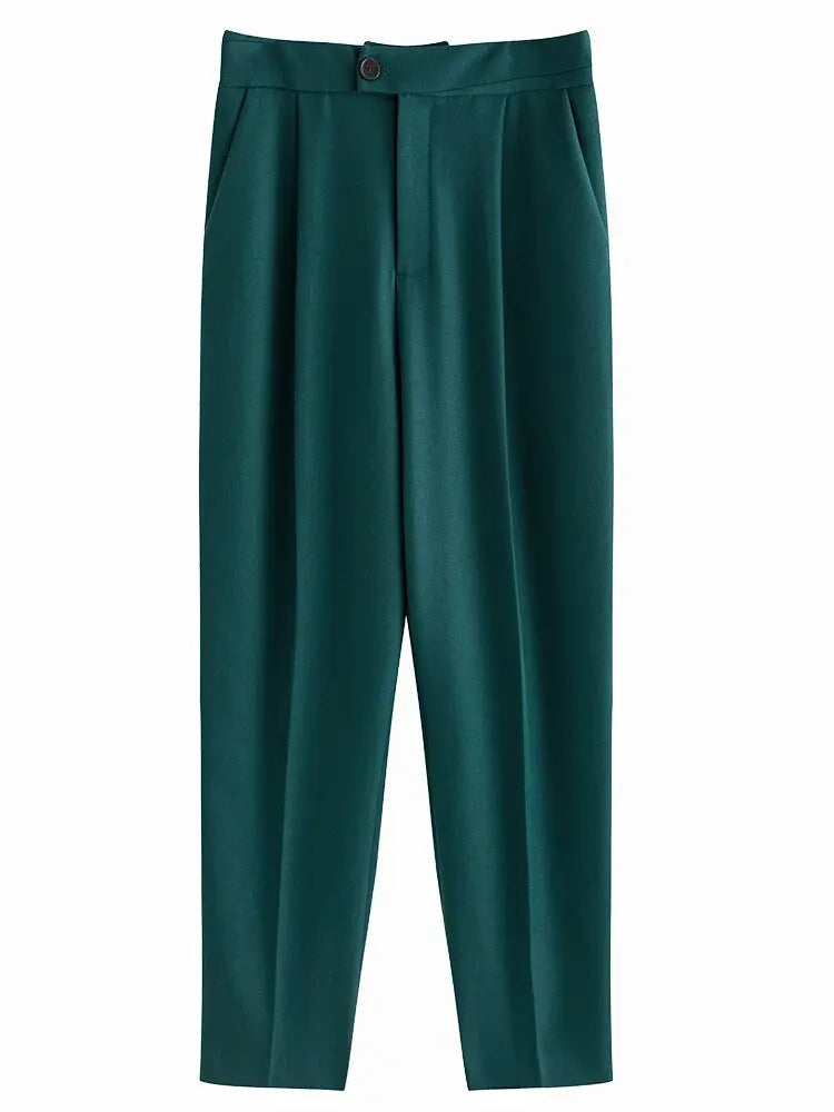 Tapered Nine-point Pant Women All-match Straight Loose Casual Female Suit Pants - Blade & Thread