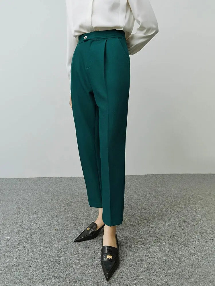 Tapered Nine-point Pant Women All-match Straight Loose Casual Female Suit Pants - Blade & Thread