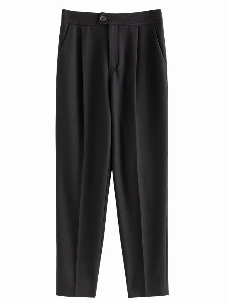 Tapered Nine-point Pant Women All-match Straight Loose Casual Female Suit Pants nowadaysfashion