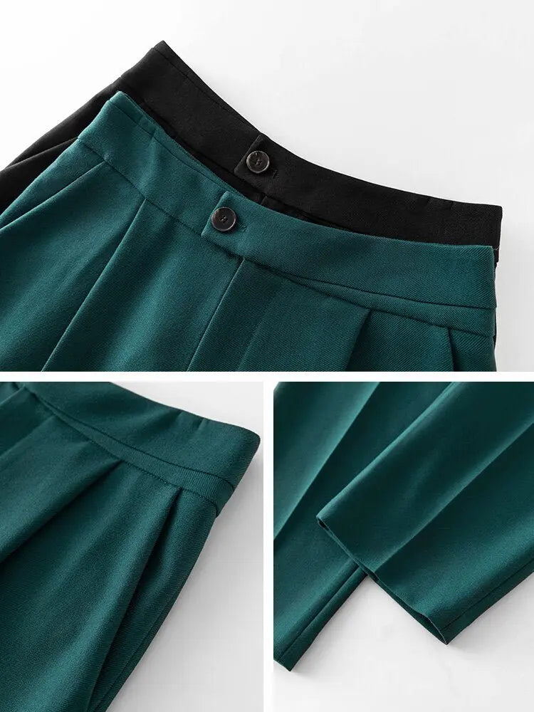 Tapered Nine-point Pant Women All-match Straight Loose Casual Female Suit Pants nowadaysfashion