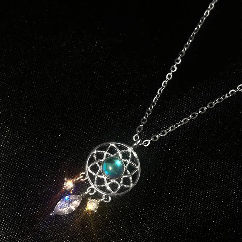 Tassel Moonstone Charm Necklace for Women Creative Pendant nowadaysfashion