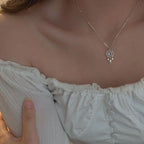 Tassel Moonstone Charm Necklace for Women Creative Pendant nowadaysfashion