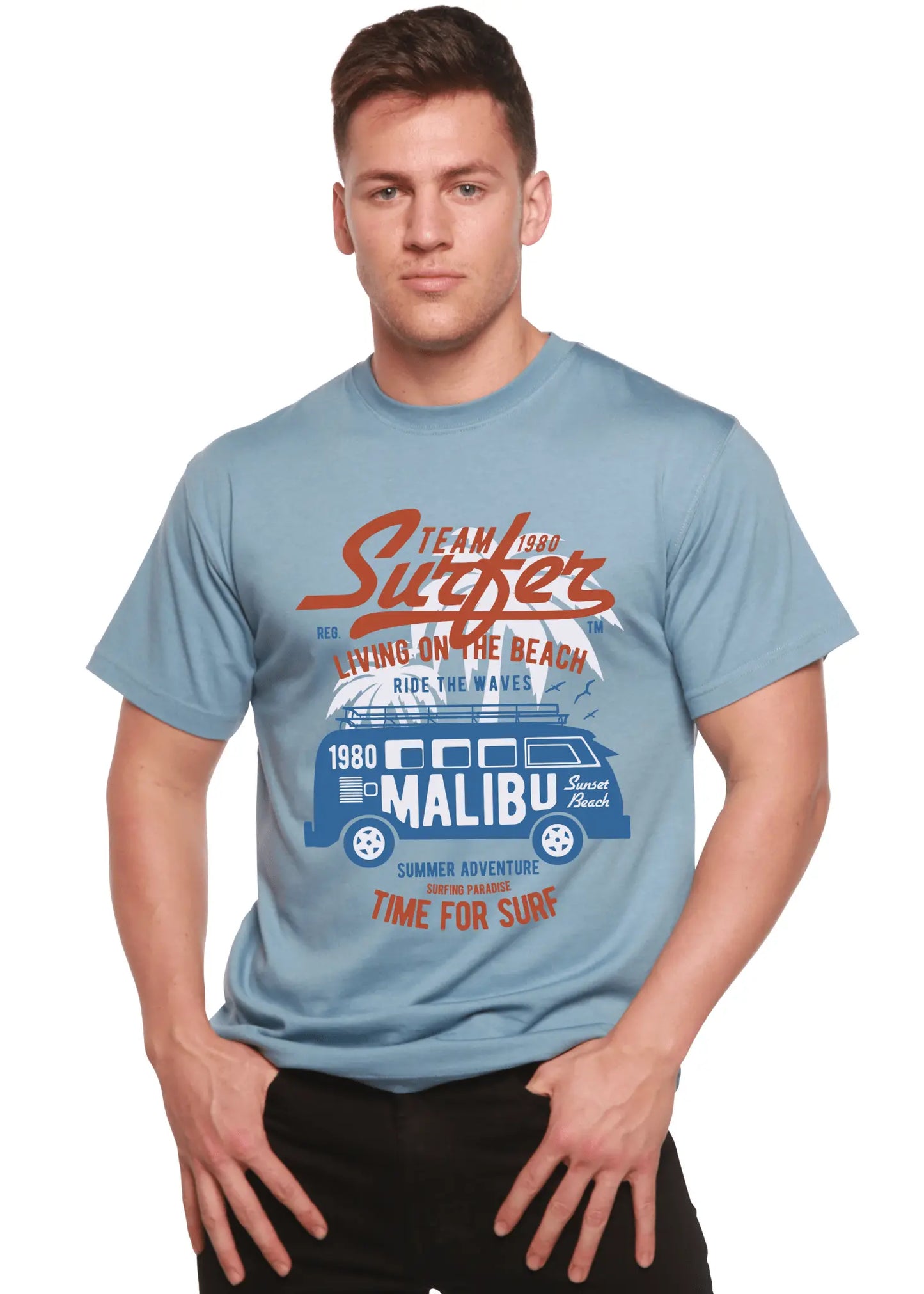 Team Surfer Spun Bamboo® Men's Bamboo Viscose/Organic Cotton Short Sleeve Graphic T-Shirt - Blade & Thread