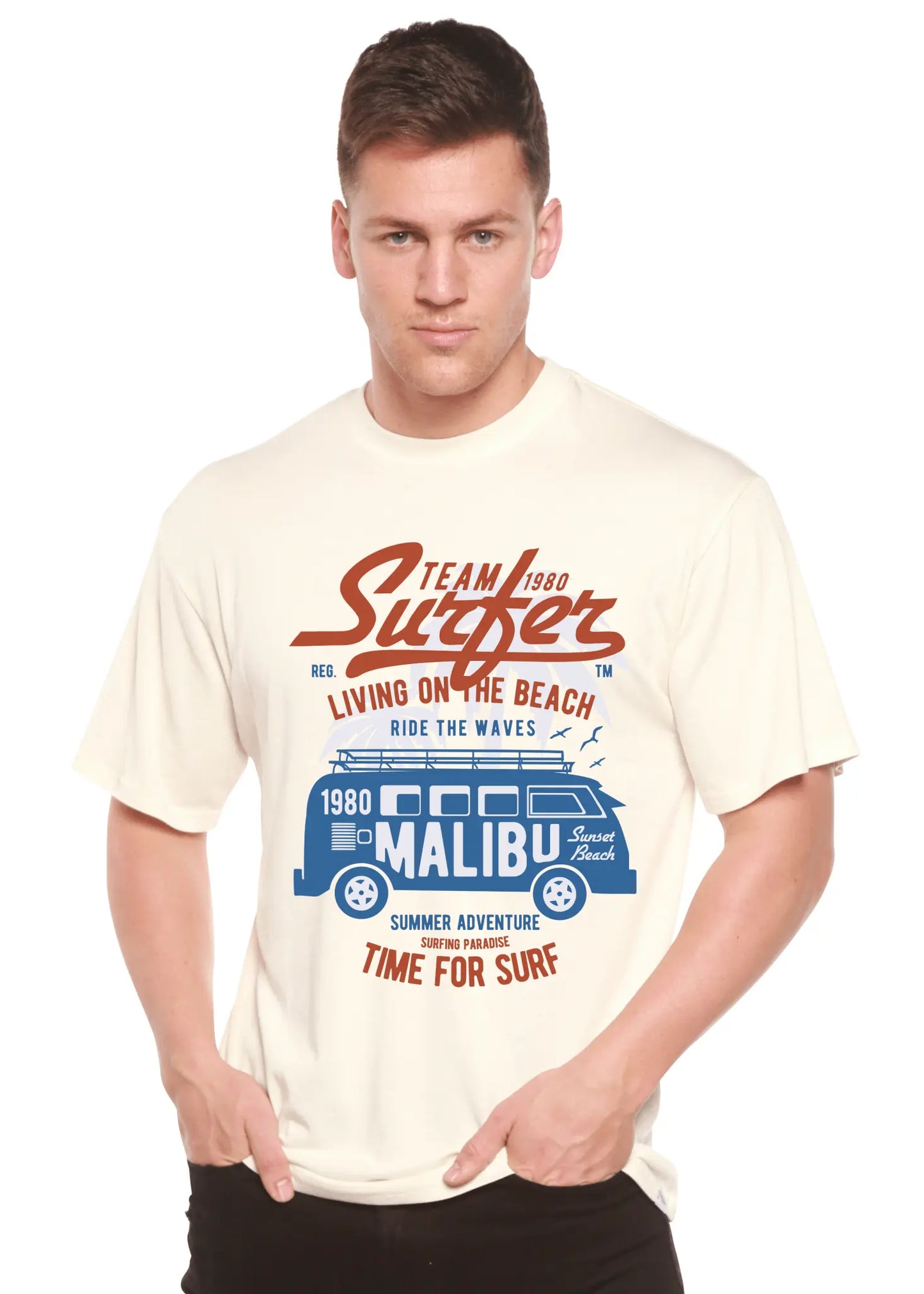 Team Surfer Spun Bamboo® Men's Bamboo Viscose/Organic Cotton Short Sleeve Graphic T-Shirt - Blade & Thread