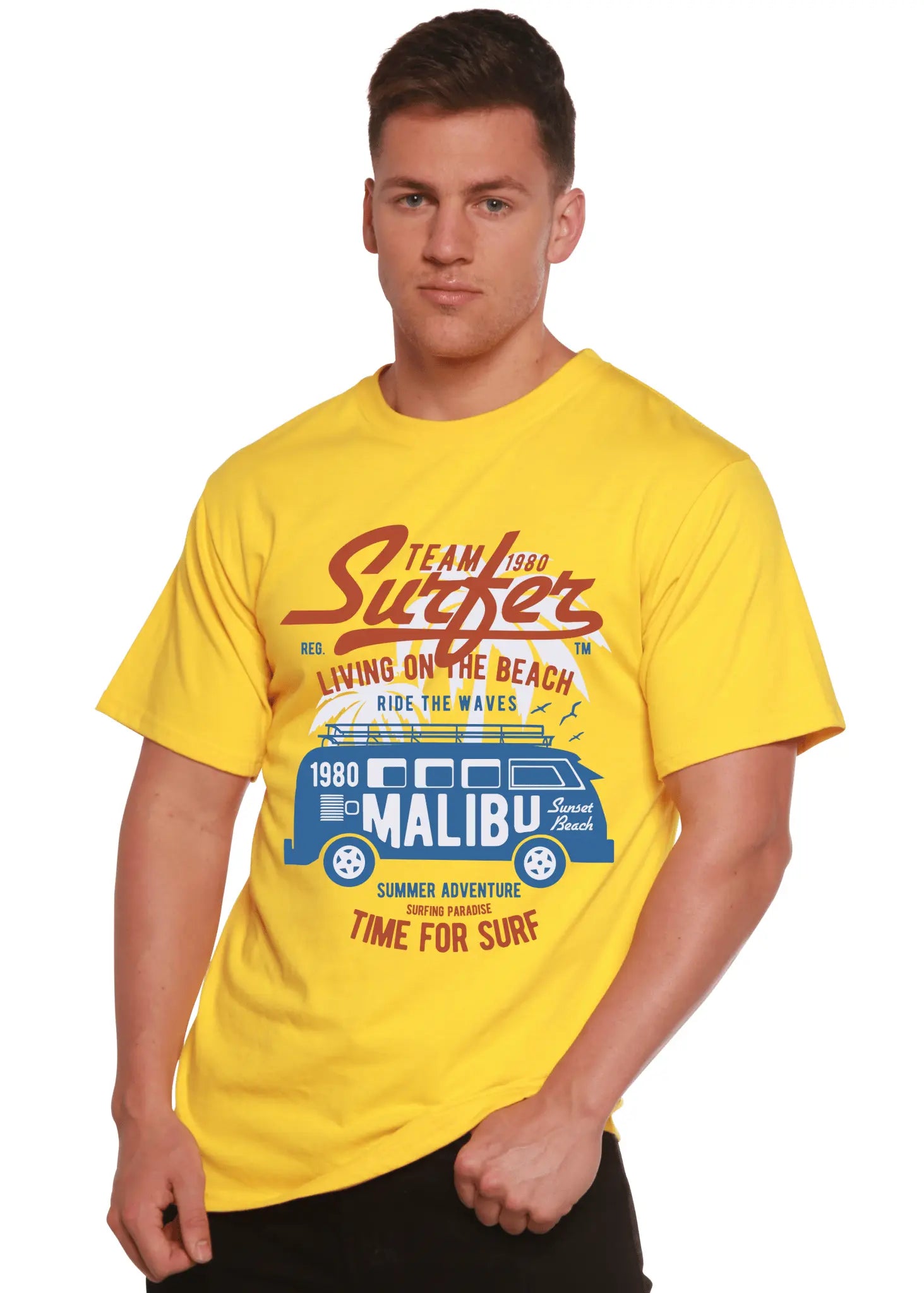 Team Surfer Spun Bamboo® Men's Bamboo Viscose/Organic Cotton Short Sleeve Graphic T-Shirt - Blade & Thread