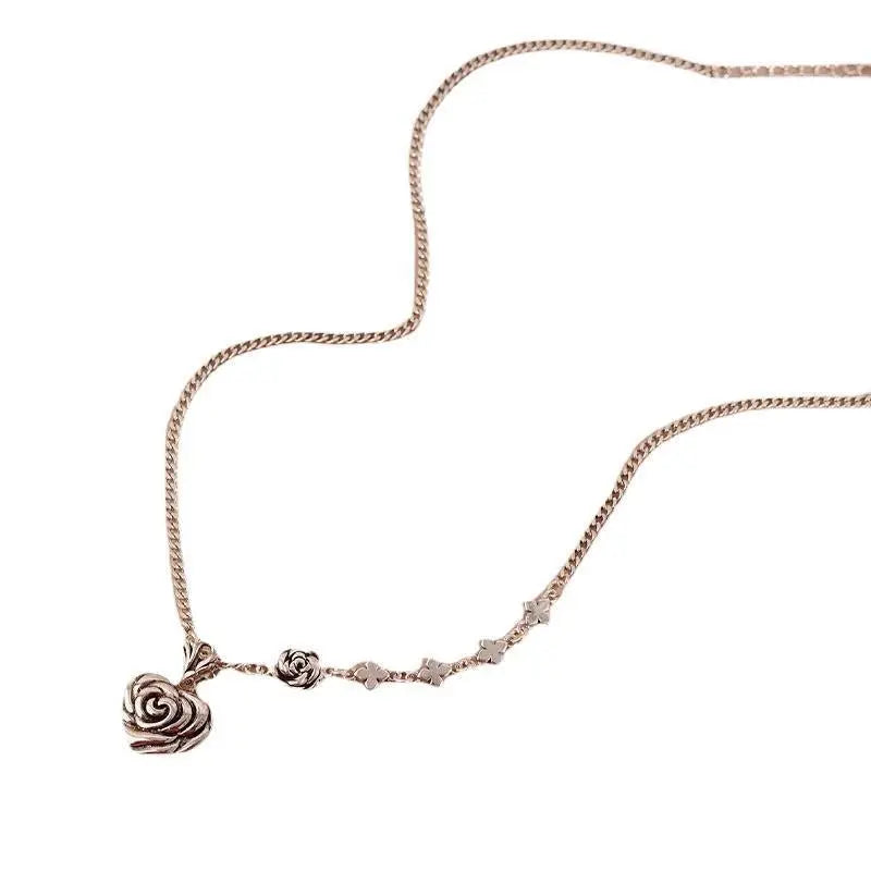 Thai Silver Rose Necklace nowadaysfashion