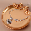 Thai Silver Rose Necklace nowadaysfashion