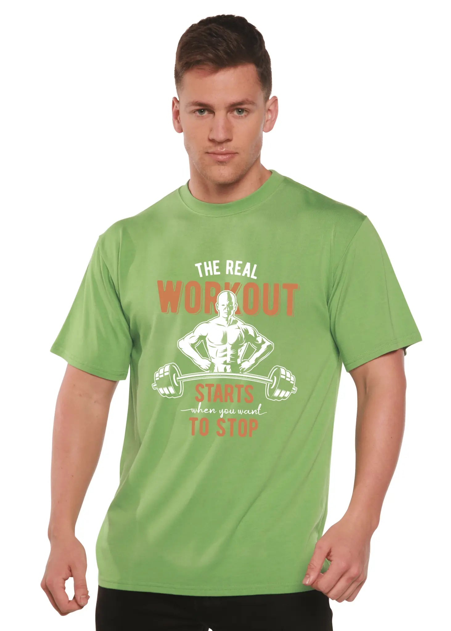 The Real Workout Men's Bamboo Viscose/Organic Cotton Short Sleeve Graphic T-Shirt - Blade & Thread