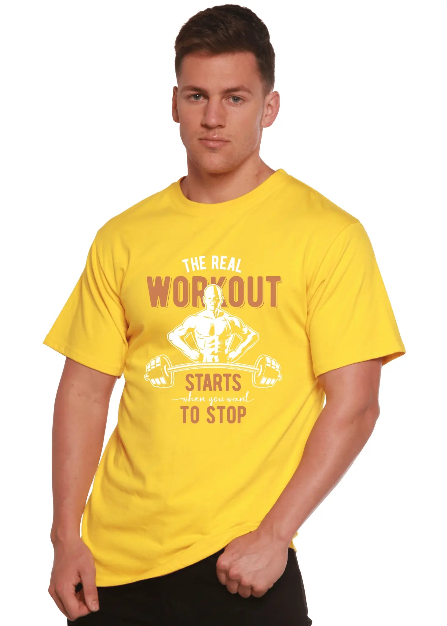 The Real Workout Men's Bamboo Viscose/Organic Cotton Short Sleeve Graphic T-Shirt - Blade & Thread