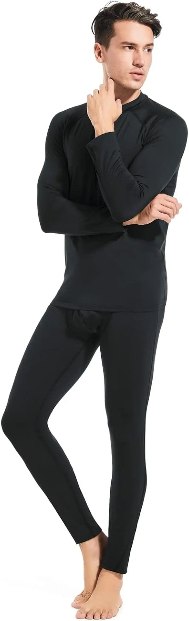 Thermal Underwear for Men Long Johns Fleece Lined Winter Warm Base Layer Set Bottom Top for Cold Weather - Blade & Thread