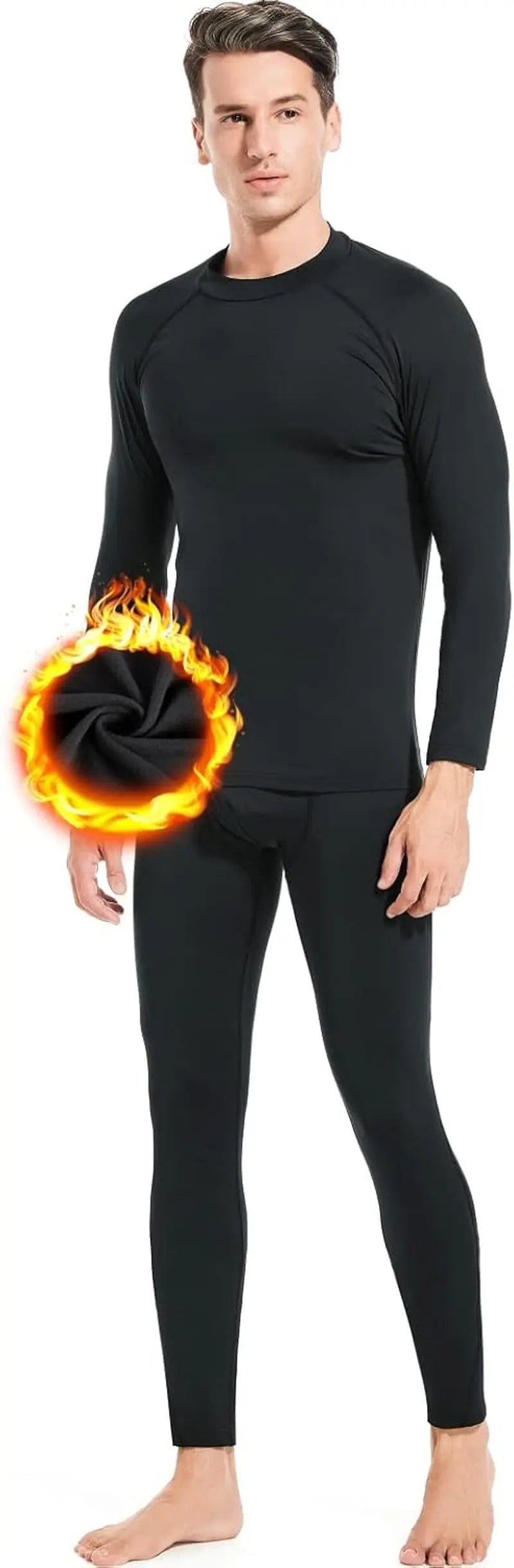 Thermal Underwear for Men Long Johns Fleece Lined Winter Warm Base Layer Set Bottom Top for Cold Weather Blade & Thread