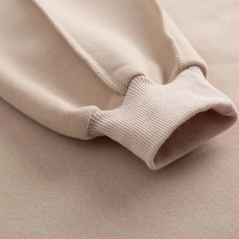 Thick Cotton Women Sweatshirt Hoodie Casual Loose Long Sleeve Streetwear Crop Pullover - Blade & Thread