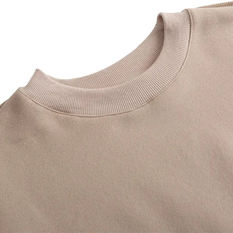 Thick Cotton Women Sweatshirt Hoodie Casual Loose Long Sleeve Streetwear Crop Pullover - Blade & Thread