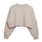 Thick Cotton Women Sweatshirt Hoodie Casual Loose Long Sleeve Streetwear Crop Pullover nowadaysfashion