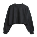 Thick Cotton Women Sweatshirt Hoodie Casual Loose Long Sleeve Streetwear Crop Pullover nowadaysfashion