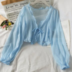 Thin Coat Casual Lace Bow Summer Sun Protection Female Cardigan Shirt Clothing Tops nowadaysfashion