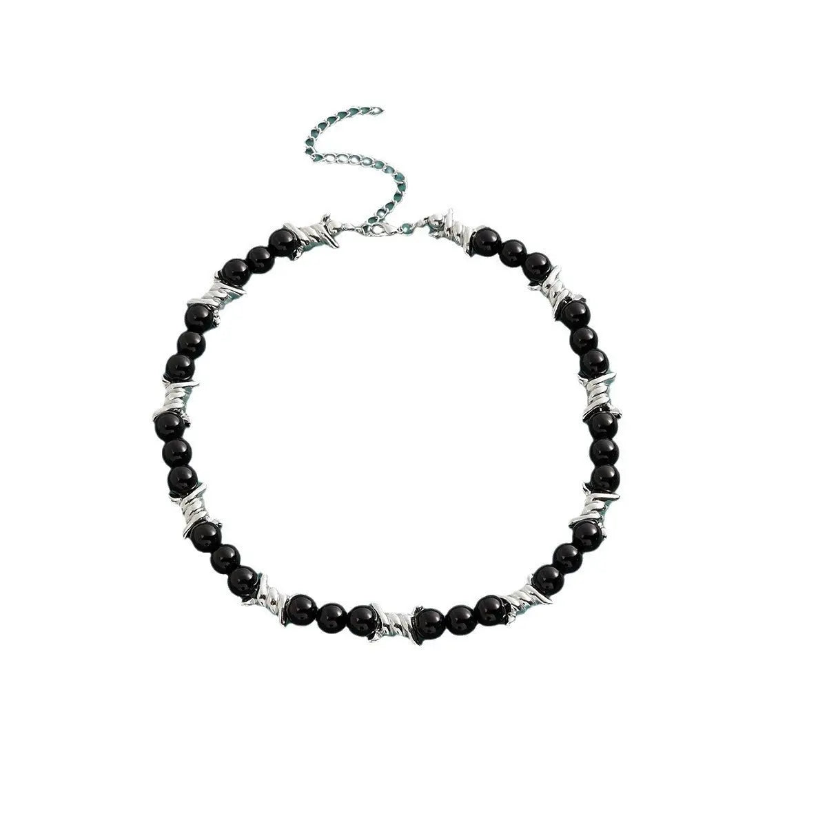 thorn black pearl white pearl necklace - Blade & Thread