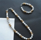 Thorn Light Luxury White Turquoise Pearl Metal Necklace nowadaysfashion