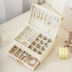 Three-layer jewelry box large-capacity flip storage box nowadaysfashion