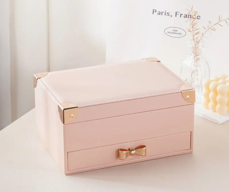 Three-layer jewelry box large-capacity flip storage box nowadaysfashion