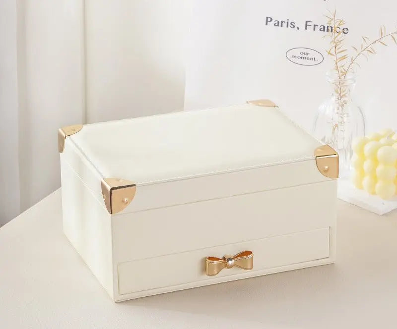 Three-layer jewelry box large-capacity flip storage box nowadaysfashion