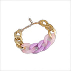 Three pink resin Cuban bracelet nowadaysfashion